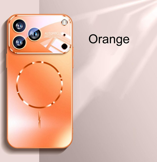 Rui Di Luxus Nano Matt Hart Rückseite Hülle für iPhone 17 Air 16 15 14 Pro Max mit MagSafe Magnetisch Orange - Bild 1