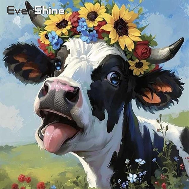 Evershine 5D-Diamantgemälde Rinder, Bastelset, Tiere, Bunt / Mehrfarbig - Bild 1