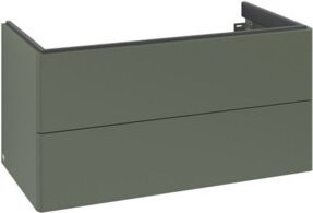 V&B Waschtischunterschrank Antao mit LED-Auszugsbeleuchtung, Wandhängend, Grau lackiert, B/T/H: 98,8 x 50,4 x 49,6 cm - Bild 1