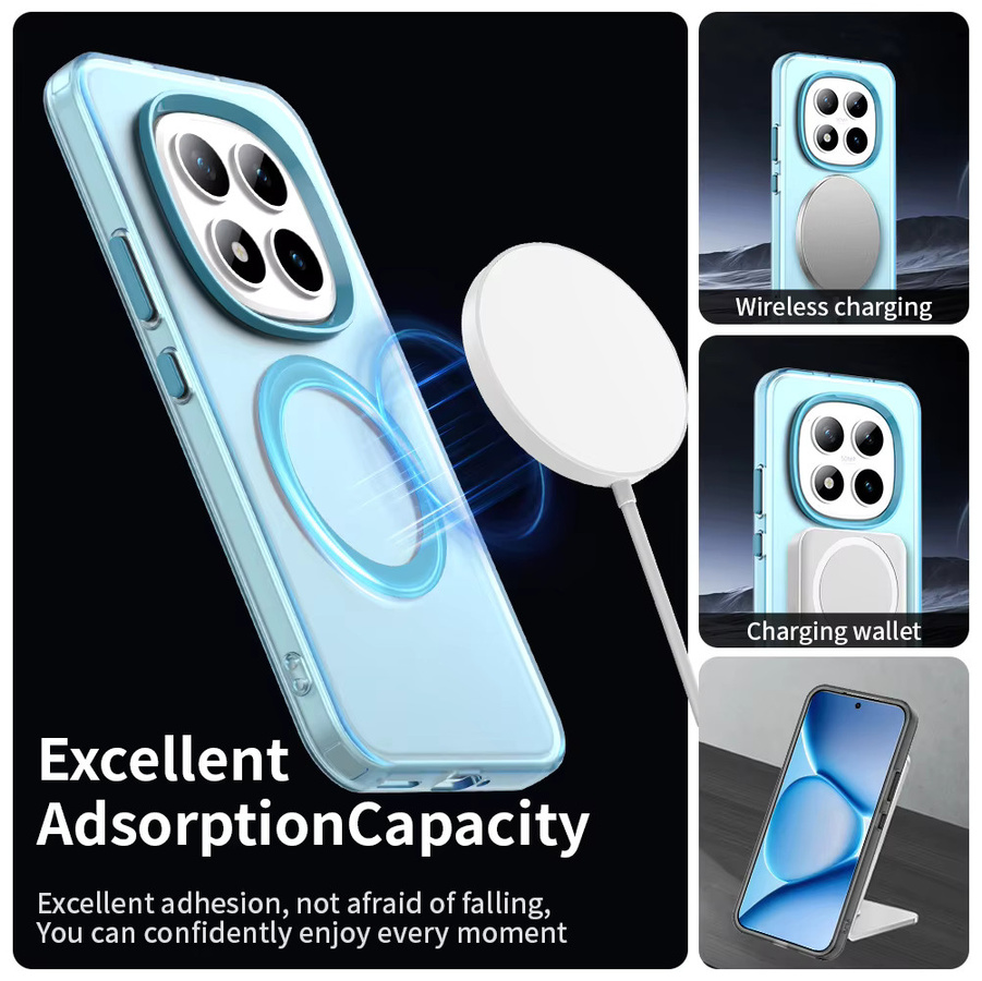 Transparente magnetische Schutzhülle für Xiaomi Redmi Note 15 14 13 12 Pro Plus und POCO X5 X6 X7 15C 5G mit kabelloser Ladefunktion und Rüstungsabdeckung - Bild 2