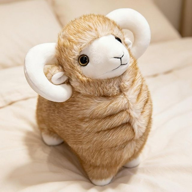 Stehendes Lamm Puppe Plüschtier, Braun Grau, 20cm, ab 14 Jahren - Bild 1