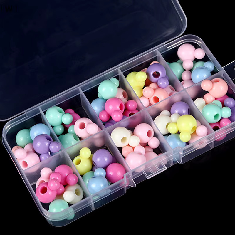 ieniaW Sigur Schmuckaufbewahrungsbox aus Kunststoff, transparent, Organizer für Perlen, Ohrringe und Ringe - Bild 3