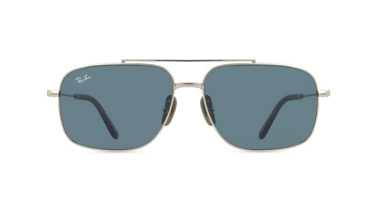 Ray-Ban RB8096 Sonnenbrille Vollrand, Quadratisch, Titan, Unisex, silber - Bild 1