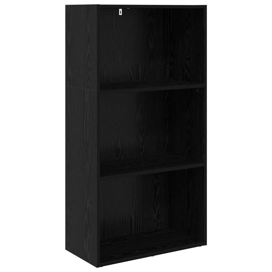 vidaXL Bücherregal in Schwarz und Eichen-Optik mit verstellbaren Regalböden, B/T/H: 60 x 30 x 76,5 cm - Bild 2