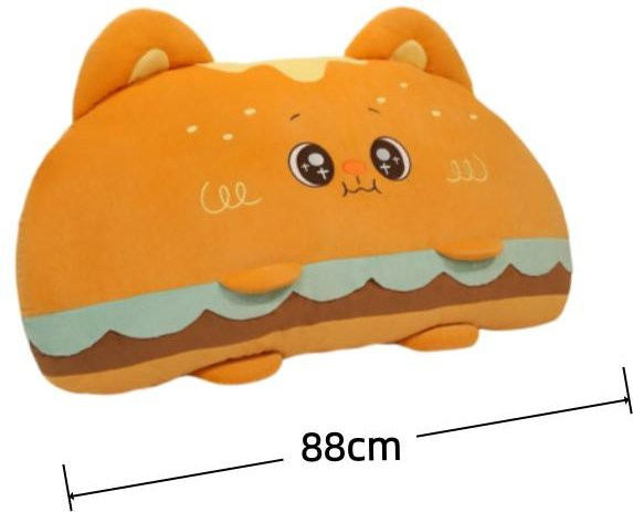 Hamburger Plüschkissen von Yiran Health & Beauty in Orange als Kawaii Kuschelkissen für Sofa und Bett - Bild 1