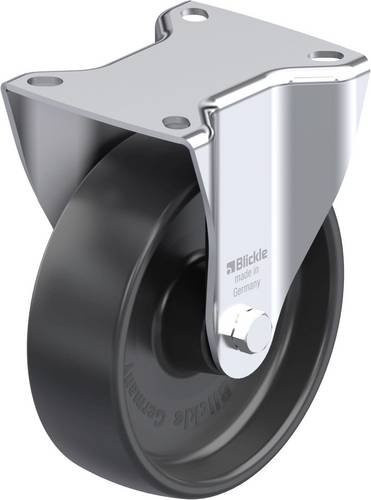 Blickle B-PP 125R Stahlblech-Bockrolle in Schwarz und Silber mit 125 mm Rad-Durchmesser und 200 kg Tragfähigkeit - Bild 1