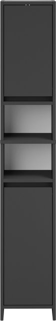 LIVARNO Bad-Hochschrank Oslo in Anthrazit mit offenen Regalfächern und Türen, H x B x T: 180 x 28 x 32 cm - Bild 1