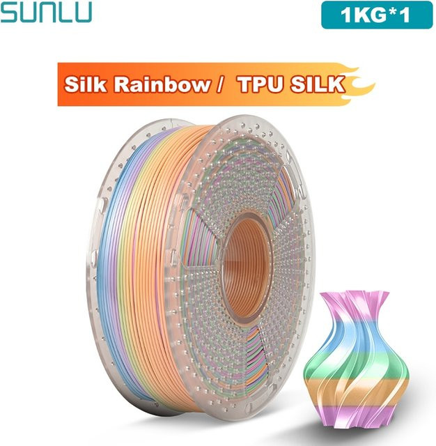 SUNLU Seidenregenbogen TPU-Seidenfilament Multicolor Blau, 1,75 mm, 1000 g - Bild 1
