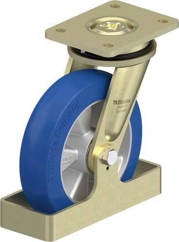 Blickle Lenkrolle LS-ALBS 200K-CO-FS in Blau und Silber mit 200 mm Rad-Durchmesser und 600 kg Tragfähigkeit - Bild 1