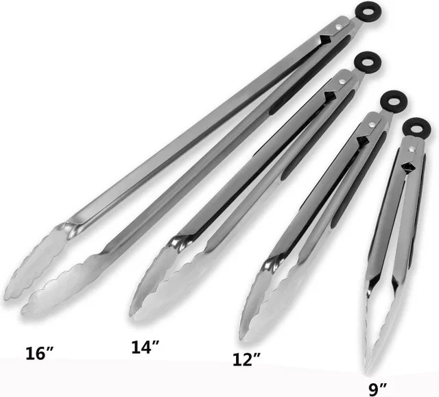 HOCOSHINE BBQ Grillzange aus Edelstahl in Silber für Fleisch und Grillgut - Bild 1