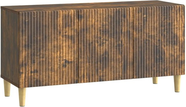 vidaXL TV-Schrank aus Holzwerkstoff in Geräucherte Eiche, Modernes Design, Braun, B/T/H: 99 x 34,5 x 50 cm - Bild 1