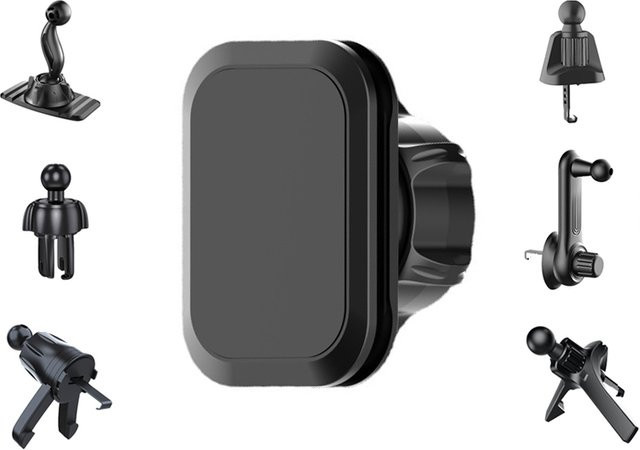 Magnetischer Autotelefonhalter Untoom mit 17mm Kugelkopf und Magnetkopf in Schwarz für iPhone und Samsung sowie GPS-Halterungen - Bild 1