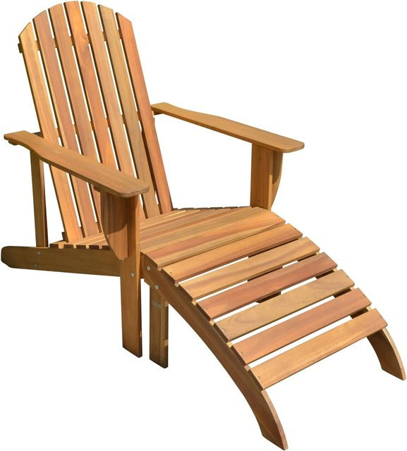 Garden Pleasure Adirondack Chair Harper aus Eukalyptusholz mit Auflage in Braun - Bild 1
