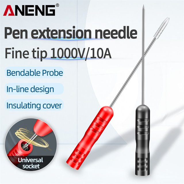 ANENG PT2003 Multimeterkabel Set mit biegsamen Stiftverlängerungsnadeln 1000V/10A 1 Paar Sondenspitzen - Bild 1