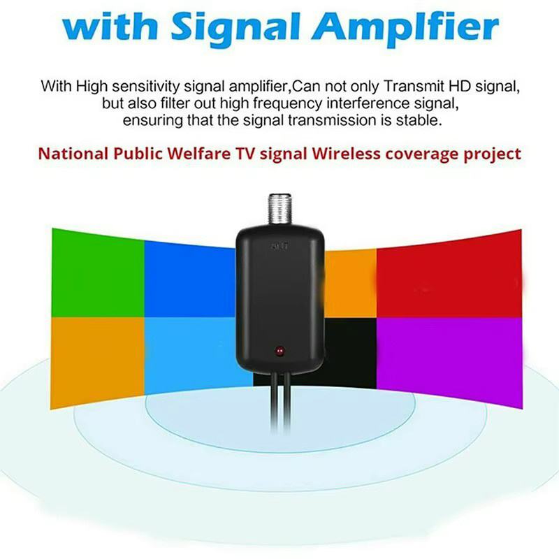 Mrgabwte 4K UHD Digitale TV Antenne mit High-Gain Booster und flachem Design in Schwarz - Bild 3