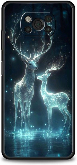 Handyhülle mit Cartoon-Tier Hirsch für Xiaomi Poco F7 Ultra F6 F5 F4 F3 X6 X5 X4 X3 NFC C51 C55 M4 GT 5G in Blau aus weichem TPU - Bild 1