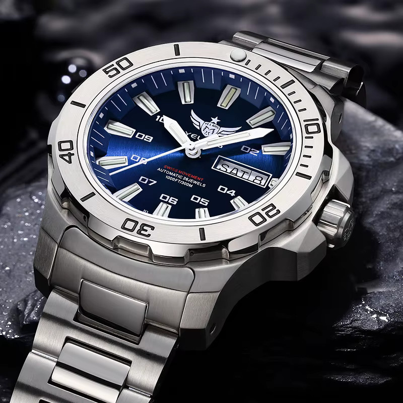 Yelang Armbanduhr Automatik, Edelstahl, 44 mm, Blau, Herren - Bild 6