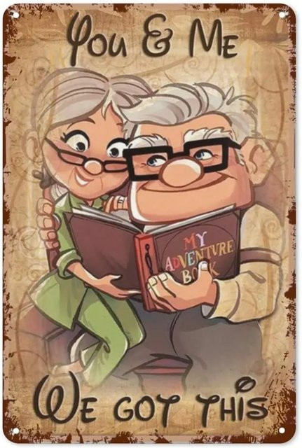 CIFBUY Retro Metallschild You and Me We Got This Carl & Ellie Wall Art für deine Vintage-Heimdekoration, B/H: 30 x 20 cm - Bild 1
