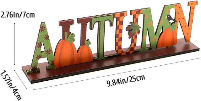 OutsideWorld Herbstschmuck Kürbis aus Holz für die Tischdekoration zum Erntedankfest, Höhe: 25,0 cm, Breite: 25,0 cm, Tiefe: 25,0 cm - Bild 1