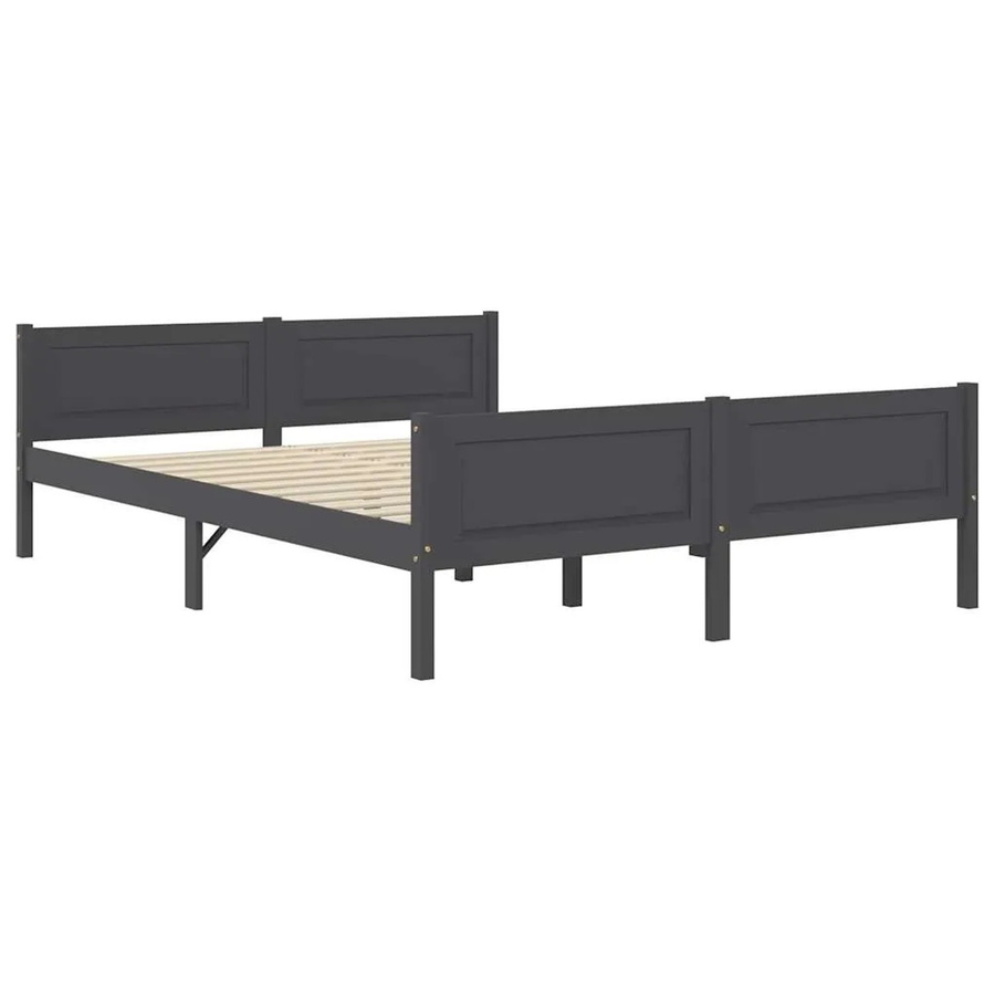 vidaXL Massivholzbett aus Kiefer in Grau, B/T/H: 140 x 200 x 63 cm - Bild 2