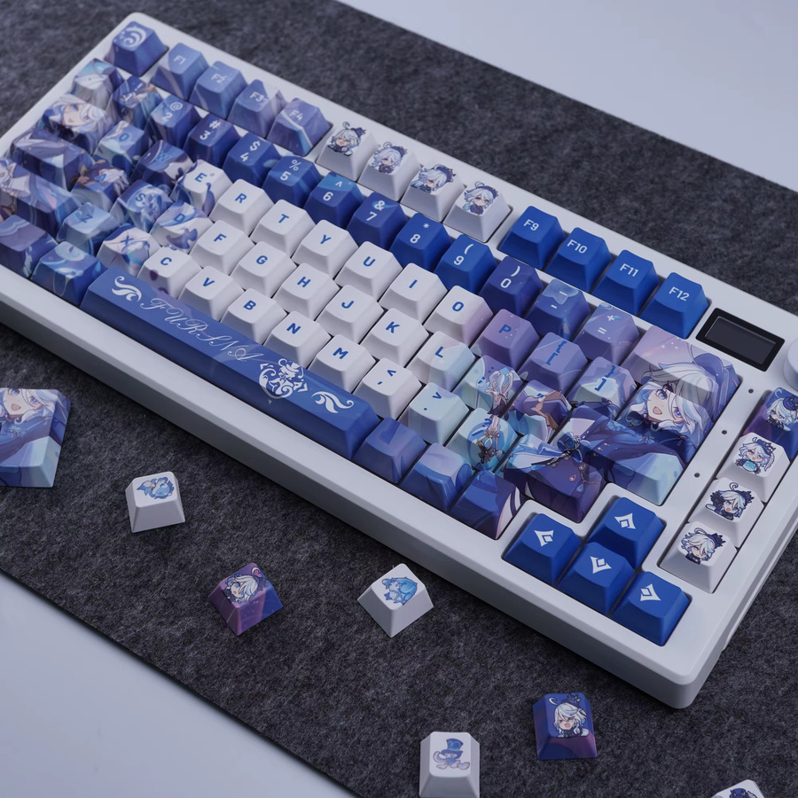 MAIMOOO Genshin Impact Furina Tastenkappen Cherry Profile in Blau, PBT Keycaps mit fünfseitiger Sublimation für mechanische Tastaturen - Bild 3