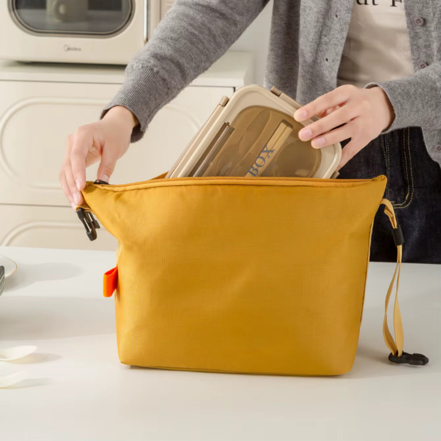 Faltbare Isoliertasche in Grau mit großem Fassungsvermögen für Lunchboxen, Früchte und Snacks - Bild 3
