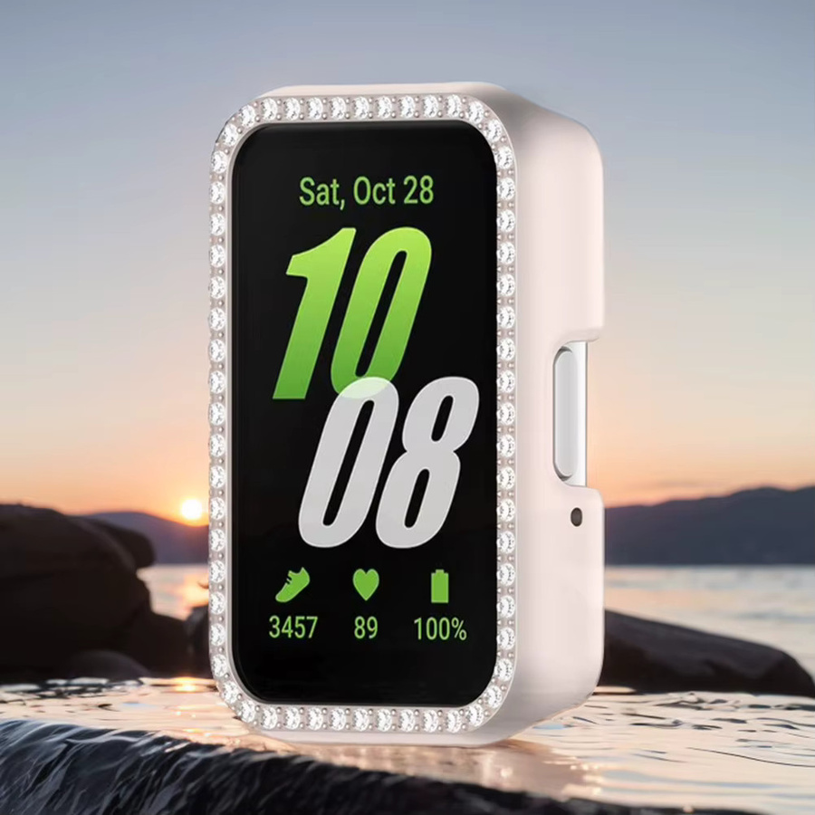 VODOOL PC-Schutzhülle mit Diamant-Einlage für Samsung Galaxy Fit 3 SM-R390 in Weiß - Bild 3