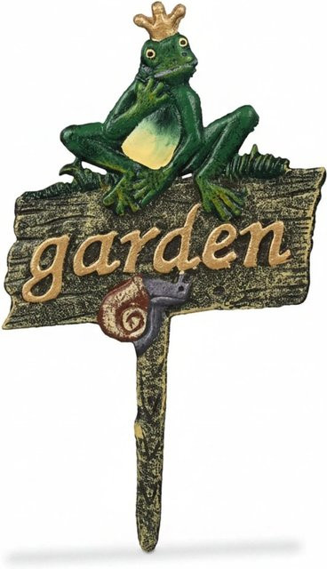 Relaxdays Gartenstecker Tier Motiv aus Gusseisen, Bunt, H: 27,5 cm, B: 15,5 cm, T: 0,5 cm - Bild 1