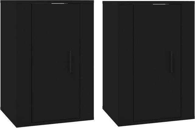 vidaXL TV-Wandschränke 2er-Set Schwarz, klassisch, matt, B/T/H: 40 x 34,5 x 60 cm - Bild 1