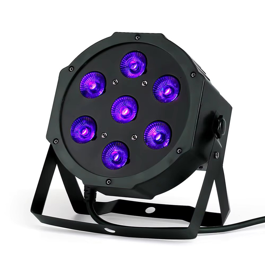 4er Set HYULIGHTS LED Flat SlimPar RGBWA UV 6in1 Wash Bühnenbeleuchtung DMX512 Schwarz - Bild 2