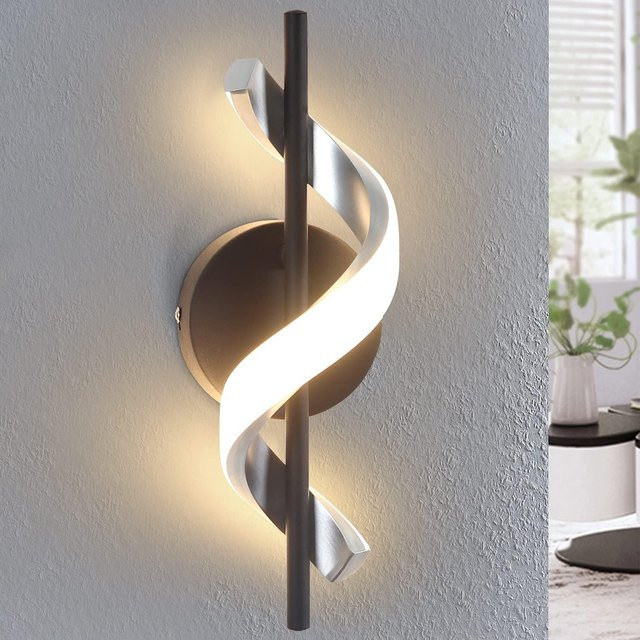 Moderne LED Wandleuchte in Schwarz mit Up-Down-Lichtfunktion für Flur, Schlafzimmer und Wohnzimmer, Warmweiß 3000K - Bild 1