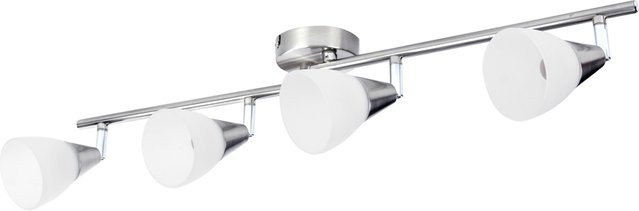 Pocoline Spot Tadea Deckenleuchte 4-flurig in Nickel Matt und Weiß aus Metall und Glas, B/H/L: 9 x 20 x 70 cm, E14, 4 Brennstellen - Bild 1