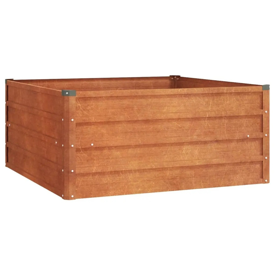vidaXL Hochbeet aus Cortenstahl in Braun und Grau, B/T/H: 100 x 100 x 45 cm - Bild 2