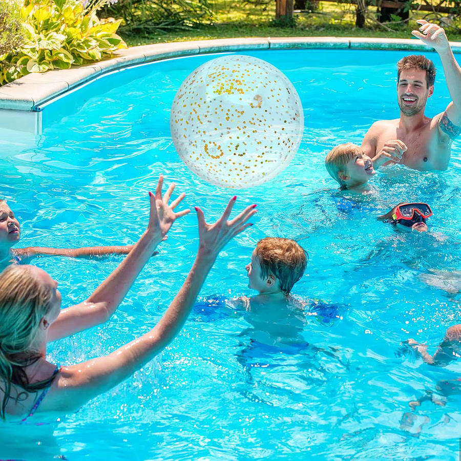 Wonflex Konfetti-Ball, aufblasbarer Ball, transparent, 40 cm - Bild 1
