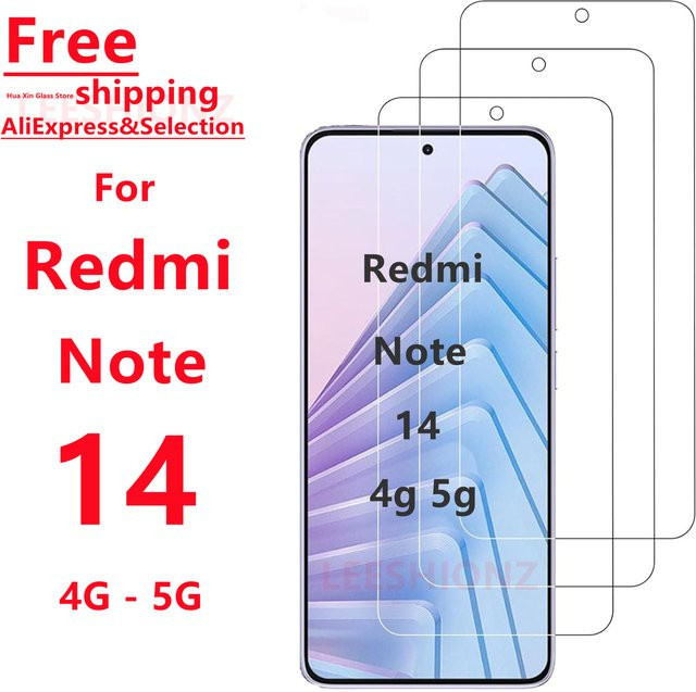 Xiaomi Displayschutzfolie aus gehärtetem Glas für die Redmi Note14 Serie, transparent - Bild 1