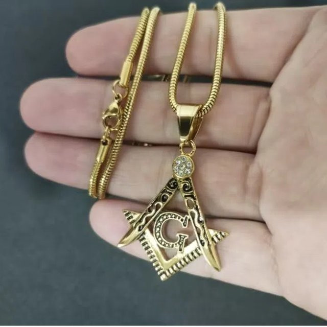 MAGIC ZONE Halskette, Anhänger, 316L-Edelstahl, Gold, Zirkonia, Unisex - Bild 1