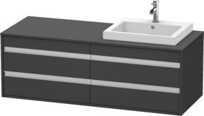Duravit Waschtischunterschrank Ketho in Grau Matt mit 4 Schubladen, Wandmontage, B/T/H: 140 x 55 x 49,6 cm - Bild 1