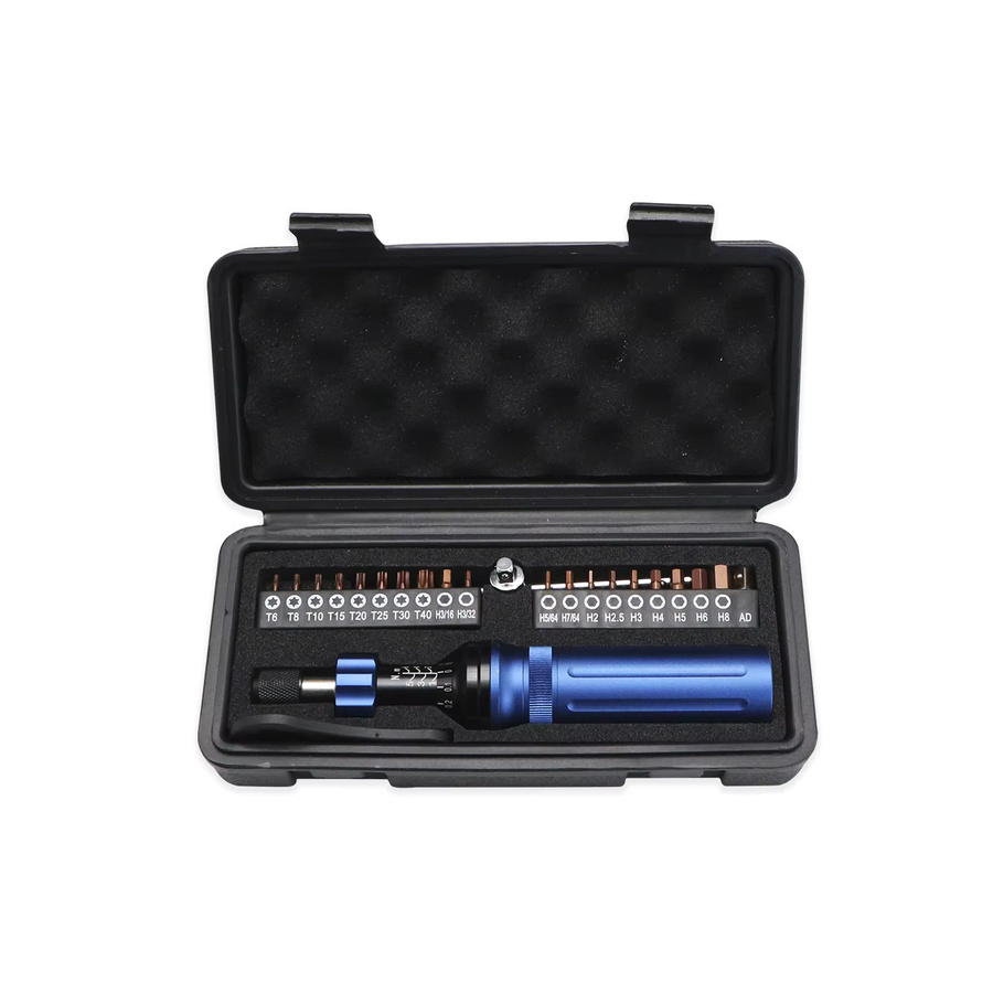 SHAHE Drehmoment-Schraubendreher-Set mit 20 Bits, 1/4-Zoll-Bit-Adapter und Schnellspanner in Blau für Fahrradreparatur und Montage - Bild 4