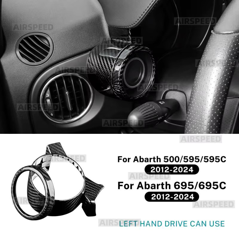 KUNGKIC Abdeckung für Ladedruckanzeige aus Kohlefaser in Schwarz für Abarth 595, 695, 595C und 695C (Linkslenker) - Bild 5