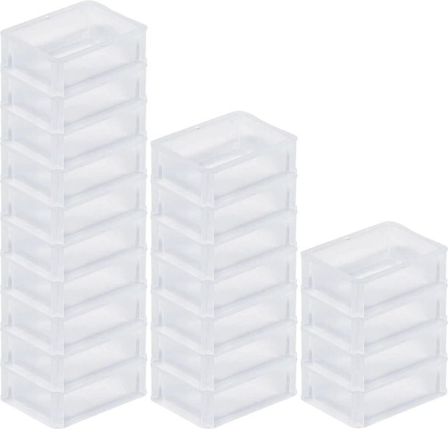 PROREGAL SparSet mit 20 transparenten Eurobehältern BasicLine mit geschlossenem Griff, H x B x T: 7 x 15 x 20 cm, 1,3 Liter pro Eurobox - Bild 1