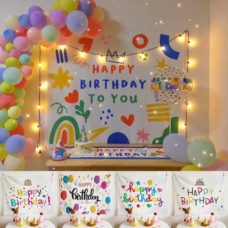 BEILIOU Geburtstag Wandtapisserie mit Cartoon-Motiven für Kinderzimmer und Partys, Mehrfarbig, Rechteckig - Bild 2