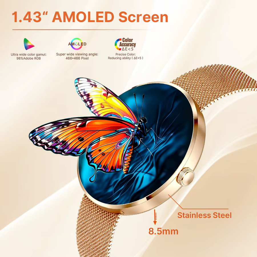 MEVADEN Smartwatch, Edelstahl, Gold, Damen - Bild 3