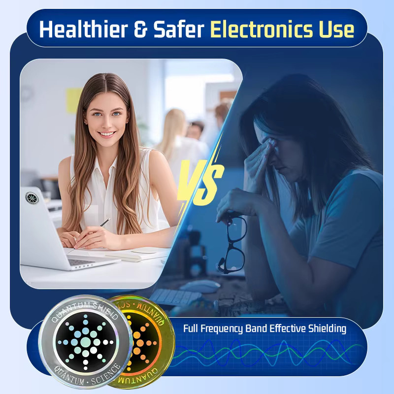 HENNCER EMF BioChips Anti-Strahlung Aufkleber zum Schutz für Laptop, Tablet und Smartphone in Silber - Bild 3