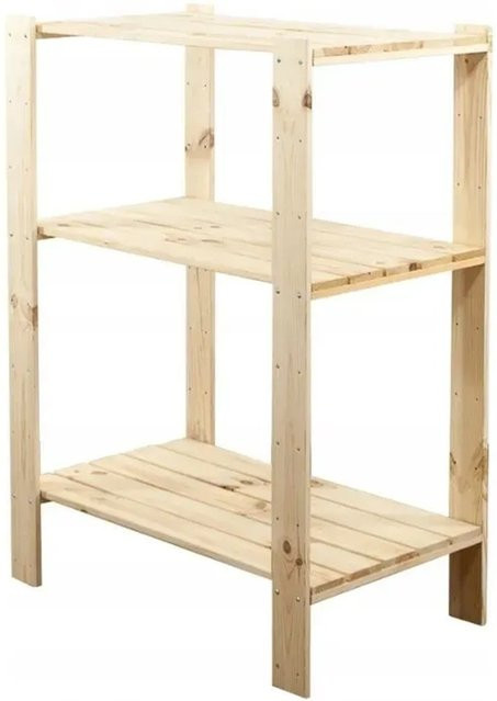 PROREGAL Holzregal Woodland aus Kiefernholz in Natur, H x B x T: 115 x 80 x 50 cm, 3 Fachböden mit verstellbaren Regalböden - Bild 1