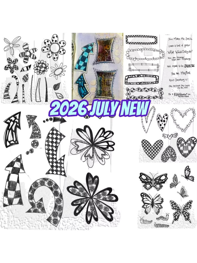 Word 2026 Stanzformen für Scrapbook und Tagebuch, Dekoration Schablone und Prägevorlage für DIY Grußkarten, Schwarz - Bild 2