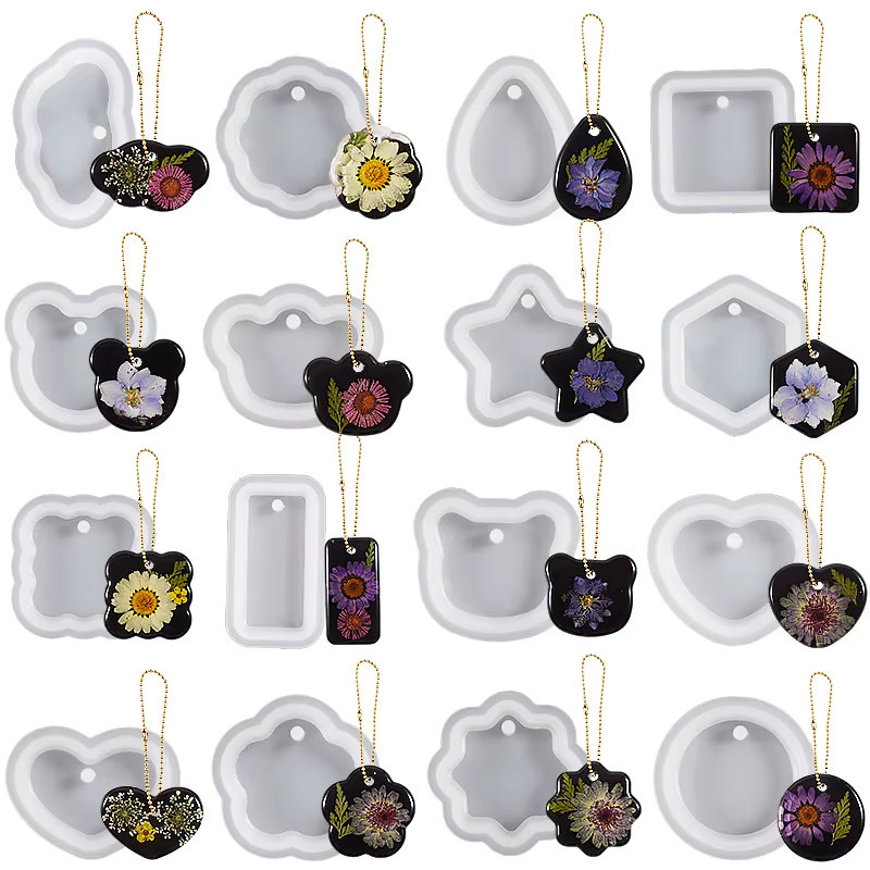 Ohrring Anhänger, Herz, Silikon, Harz, DIY Charms - Bild 1