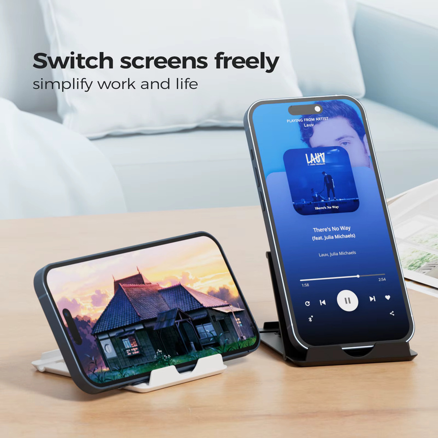 Universeller Tisch-Telefonhalter von LS in Blau, verstellbarer und zusammenklappbarer Desktop-Ständer für dein iPhone - Bild 4