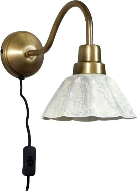 PR Home Ester Wandleuchte in Beige und Messing mit Textilschirm und E27 Fassung - Bild 1