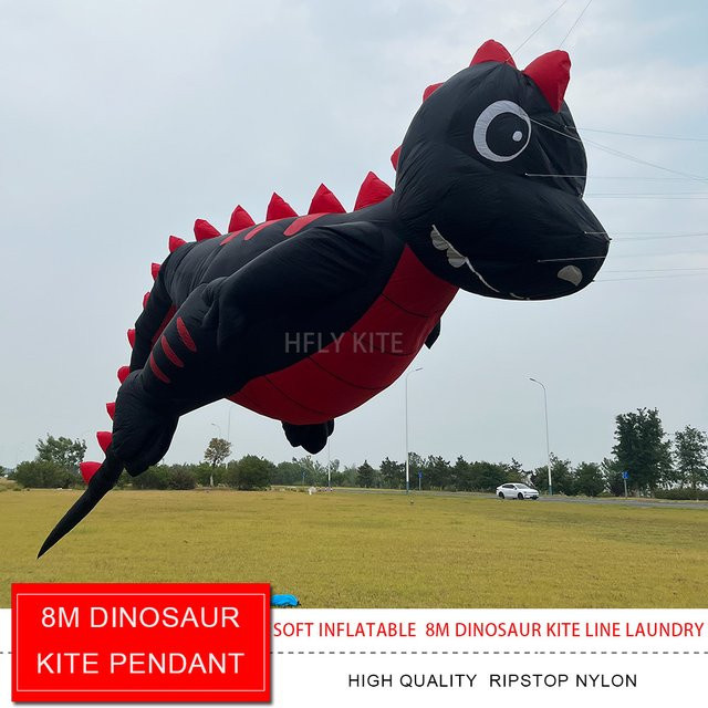 HFLY Dinosaurier-Lenkdrachen, aufblasbar, 8m, Schwarz - Bild 1