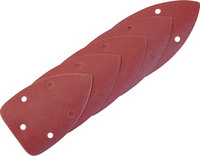 LUX-TOOLS Schleifauflage für Dreiecksschleifer, K240, gelocht, für Holz und Metall, Rot - Bild 1